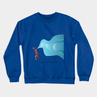 Kid Running with Aircraft Enjoy Dreaming Crewneck Sweatshirt